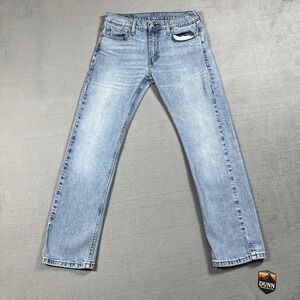 Levis 513 Jeans Mens 30x30 Blue Slim Straight Light Wash Mid Rise Denim